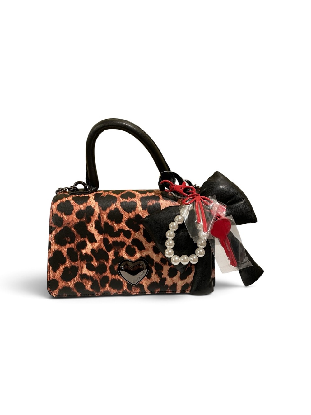 Leopard Print Betsey Bag/Crossbody Puffer Bow Charm Purse Chic Girly Aesthetic